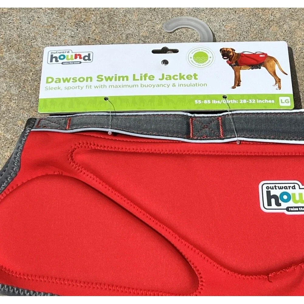 Outward Hound Dawson Swimmer Life Jacket for Dogs - Large, Red 28-32